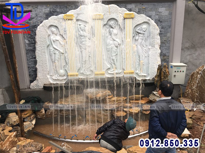 Căn chỉnh thiết bị đài phun nước mini sân vườn