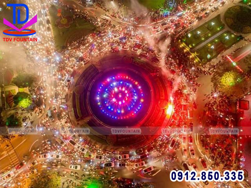 Đài phun nước đường tròn thành phố Thái Nguyên