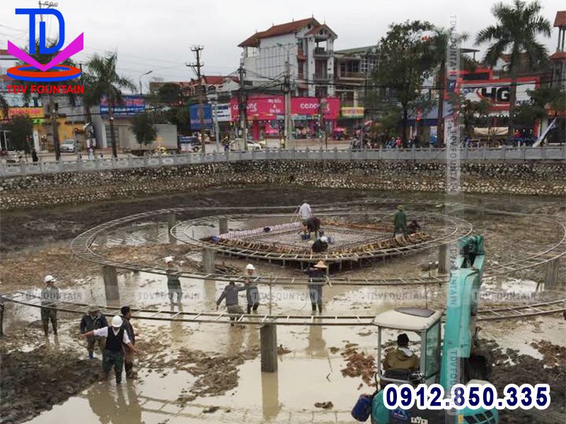 Gia công giàn ống đài phun nước