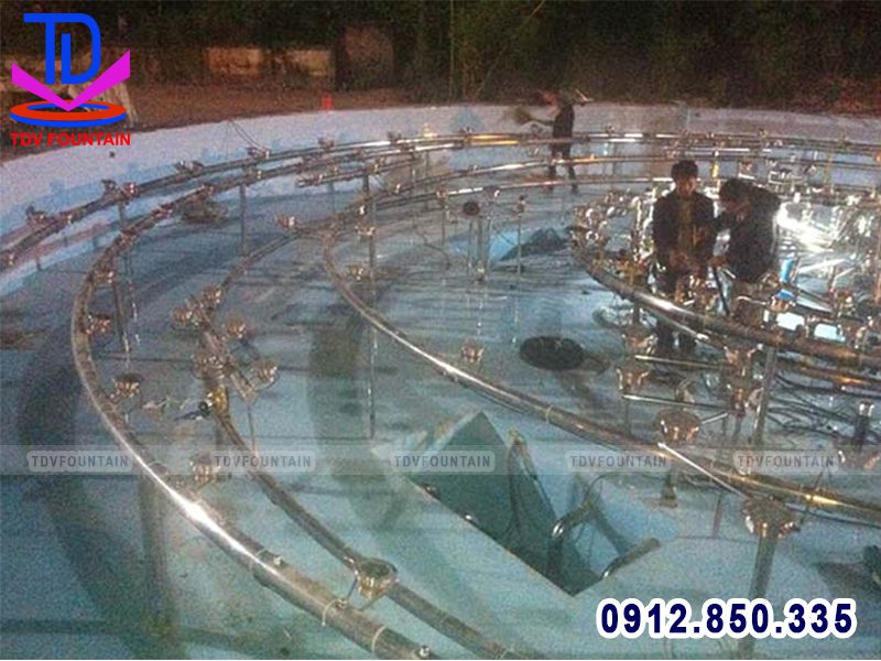Lắp đặt đài phun nước thành phố Sông Công - Thái Nguyên