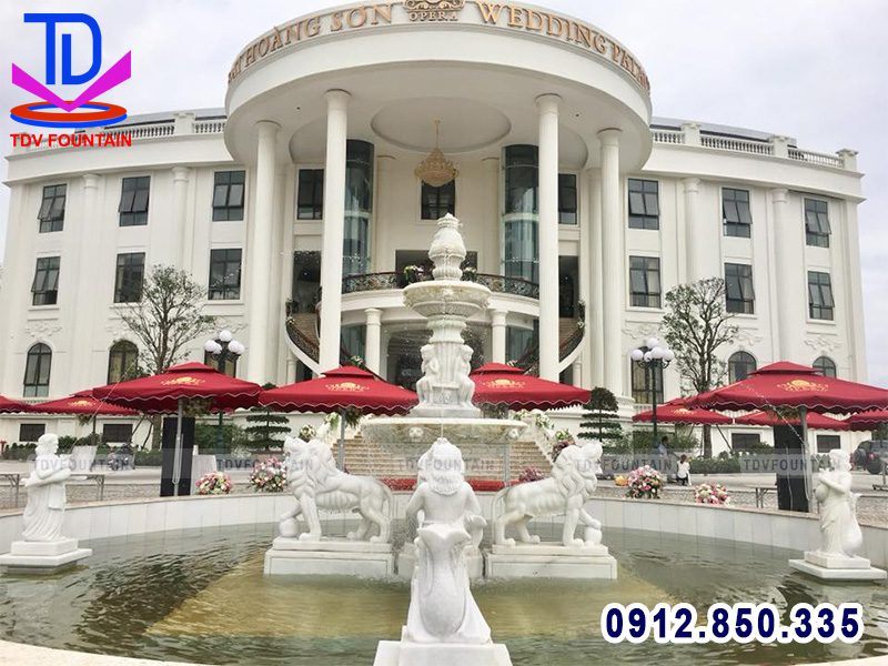Lắp đặt đài phun nước bằng đá