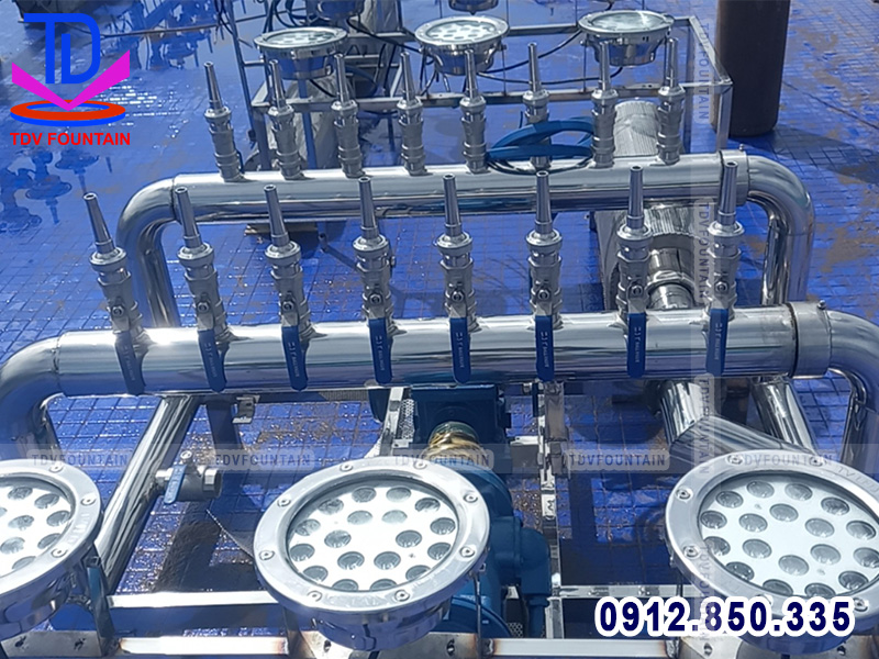 Lắp đặt đèn Led âm nước điều khiển màu DMX