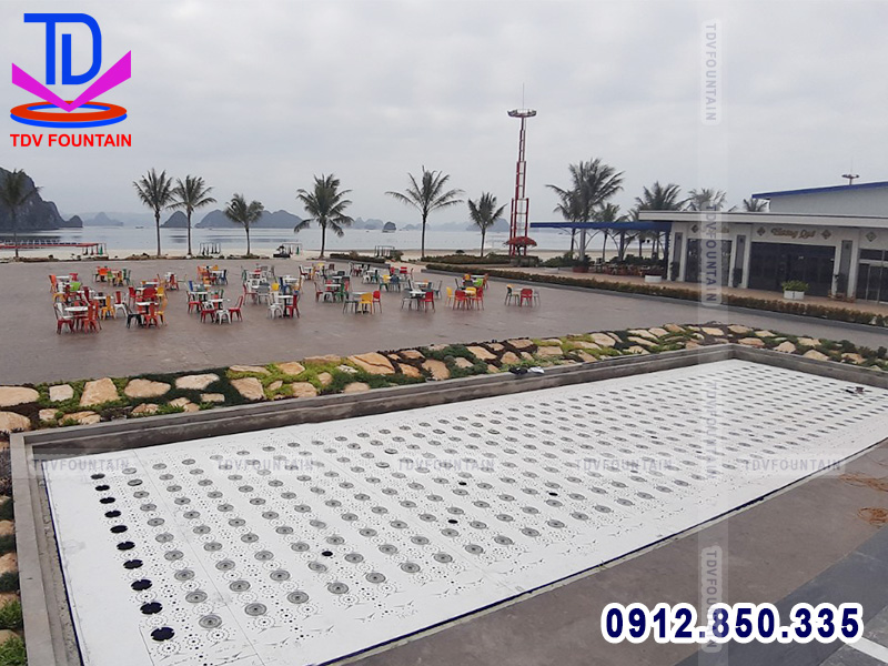 Lắp đặt hệ thống sàn nhạc nước ma trận khu đô thị Phương Đông