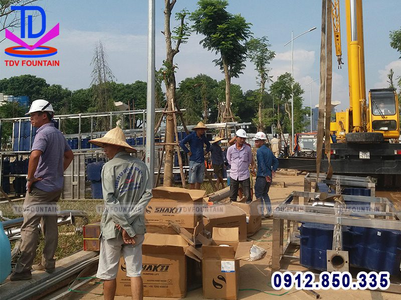 Lắp đặt thiết bị đài phun nước phao nổi