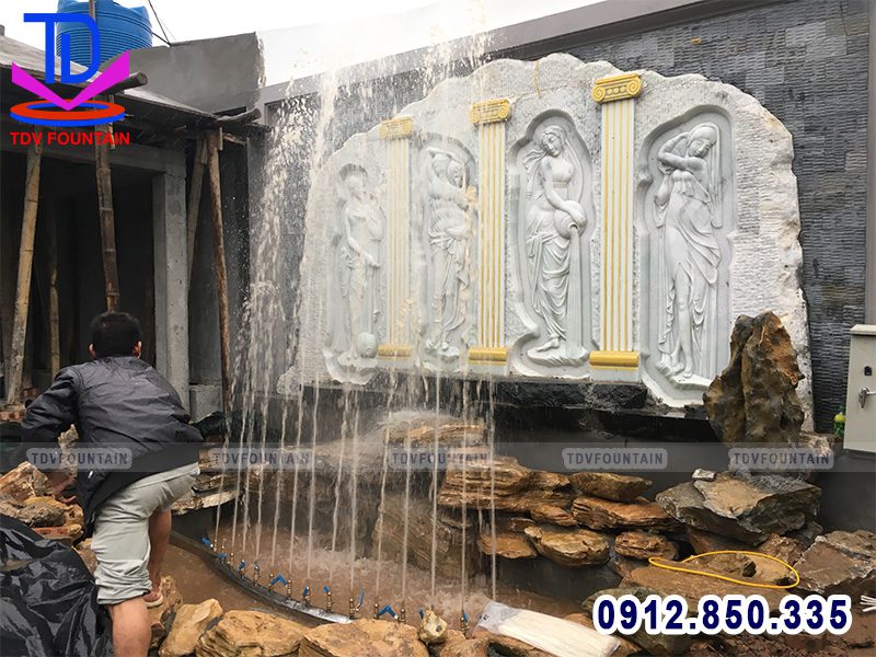 Test thử hoạt động thiết bị đài phun nước mini
