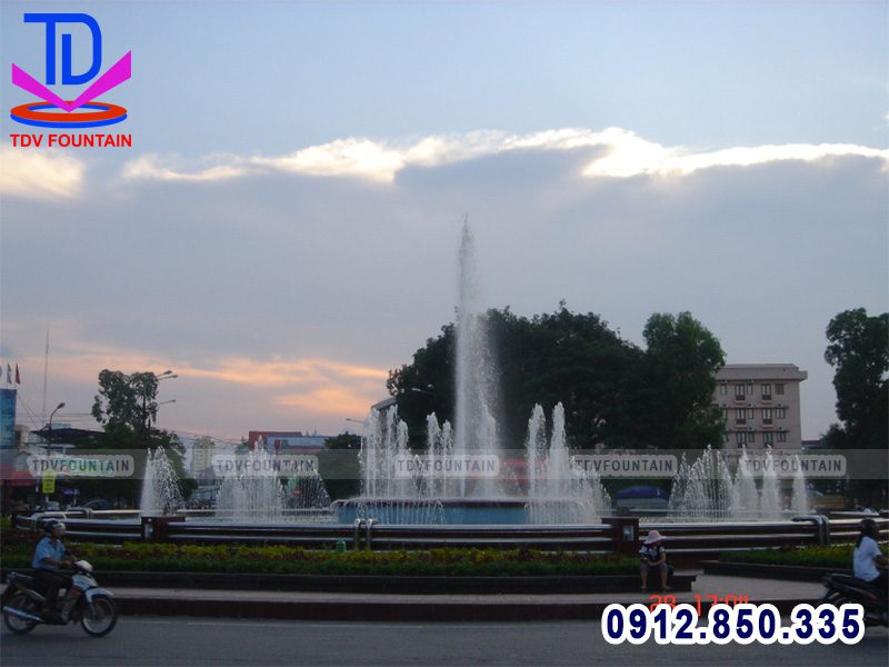 Thi công đài phun nước đường tròn Thái Nguyên