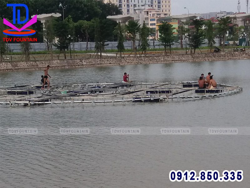 Thi công đài phun nước phao nổi