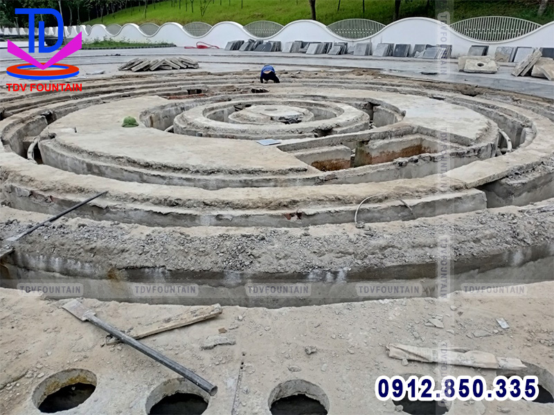 Thi công lắp đặt sàn nhạc nước phố đi bộ TP Vinh