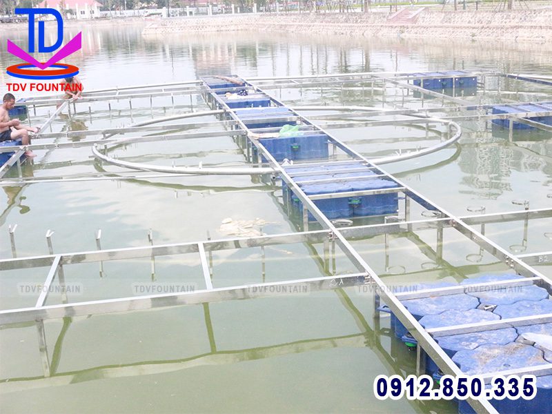 Thi công thiết bị đài phun nước phao nổi