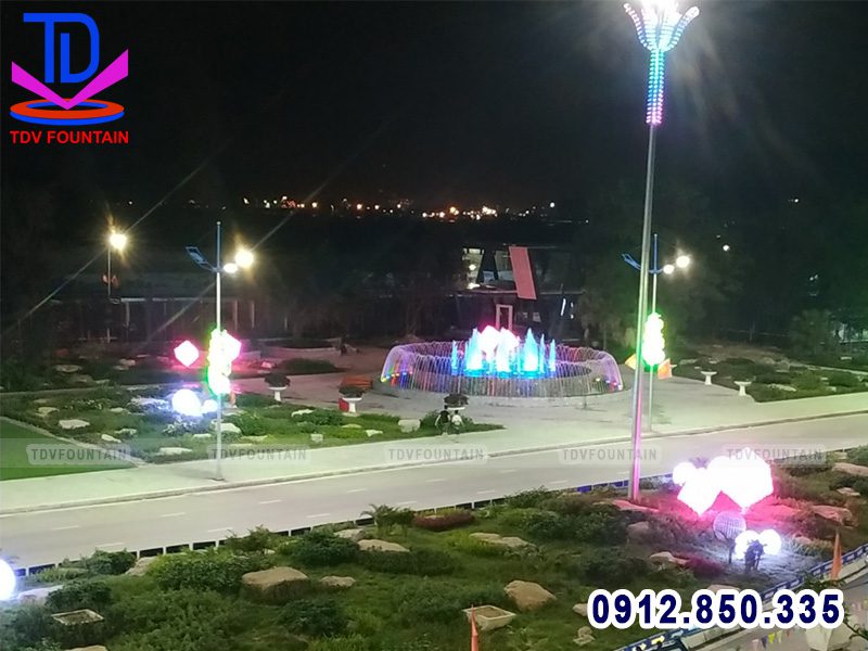 Đài phun nước hình tròn KĐT Phương Đông