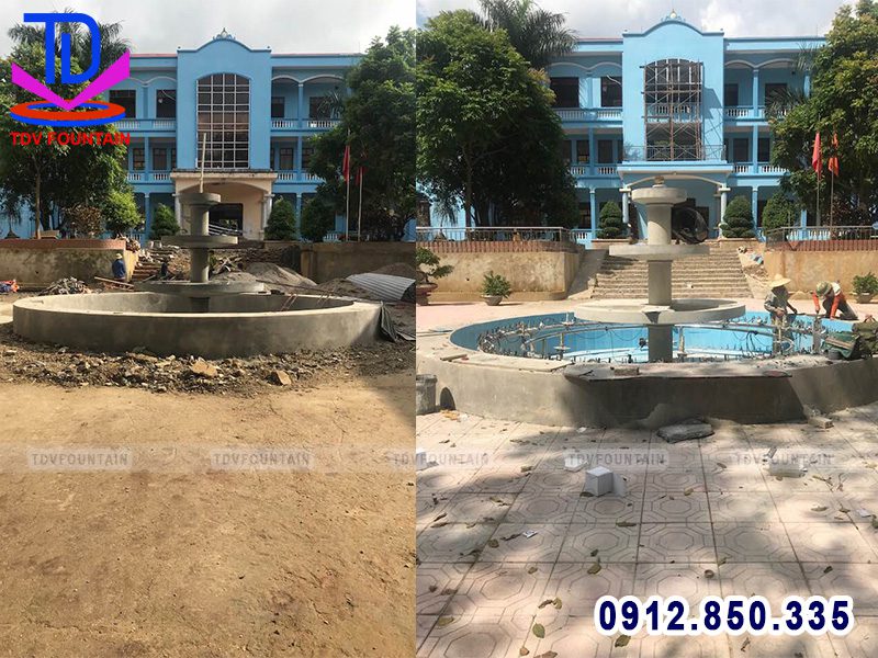 Đài phun nước trụ sở huyện ủy Tủa Chùa - Điện Biên