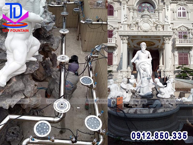 Lắp đặt đài phun nước biệt thự Lan Khoa Khuê