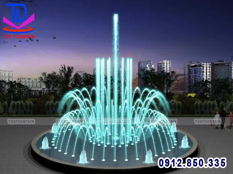 Bể phun nước hình tròn đường kính 5m