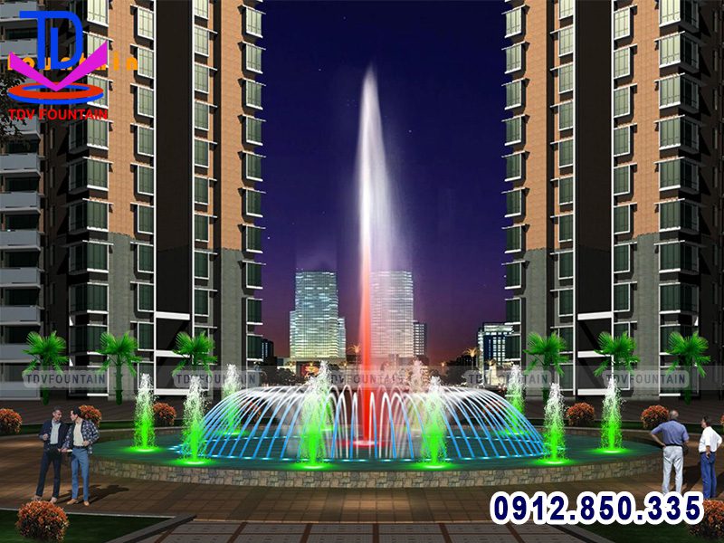 Bể phun nước hình tròn khu đô thị