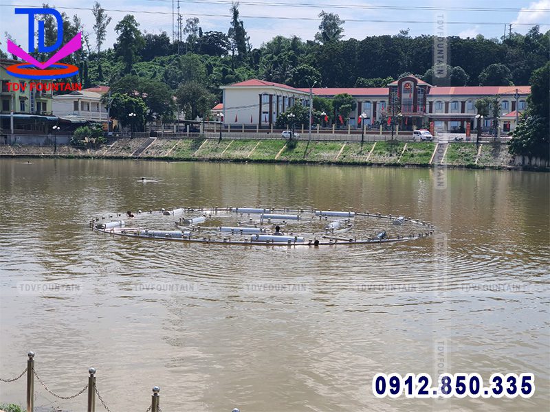 Căn chỉnh thiết bị giàn phun nước phao nổi