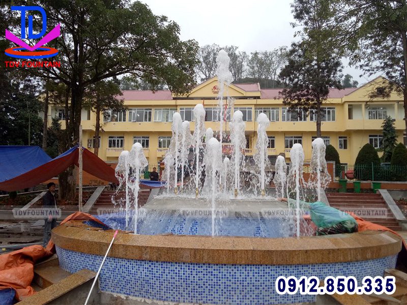 Chạy thử đài phun nước vườn hoa tại Cao Bằng