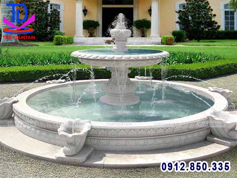 Đài phun nước bằng đá hình tròn