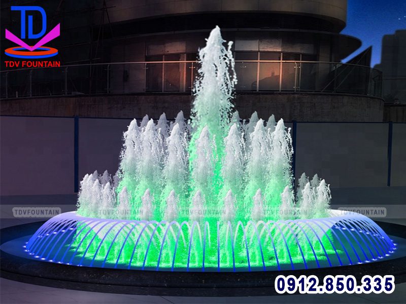 Đài phun nước bể tròn D8m chi phí thấp