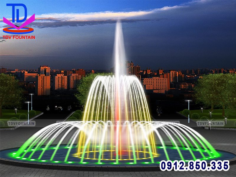 Đài phun nước bể tròn lắp cho cơ quan