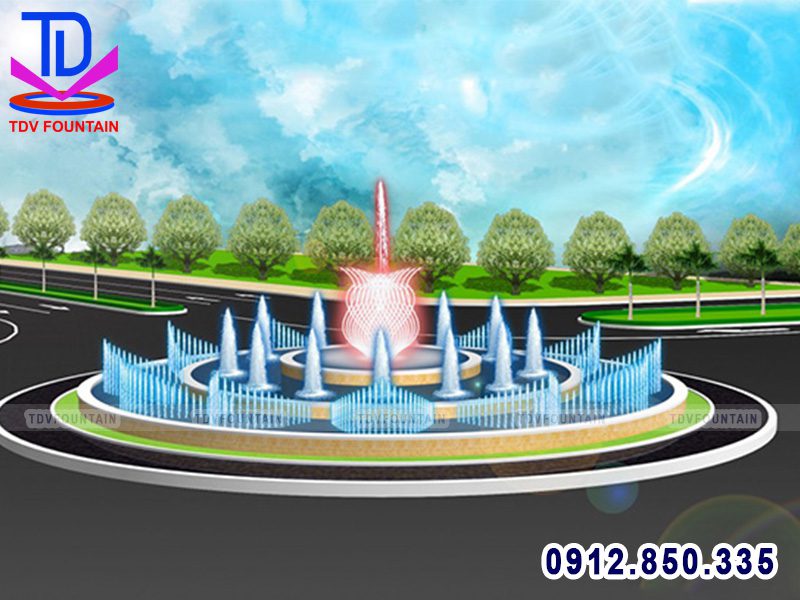 Đài phun nước hình tròn cho vòng xuyến