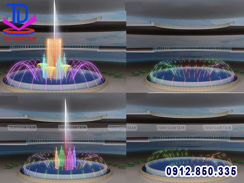 Đài phun nước hình tròn đường kính 8m