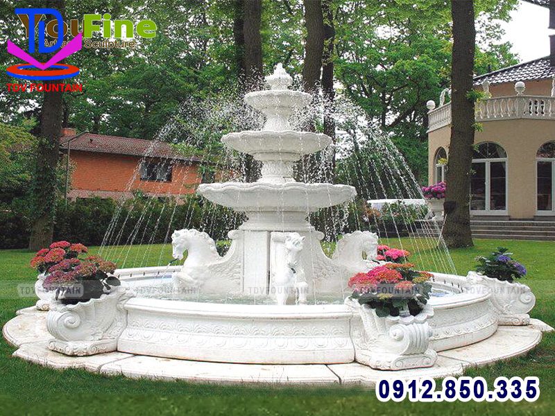 Đài phun nước tháp tràn 3 tầng