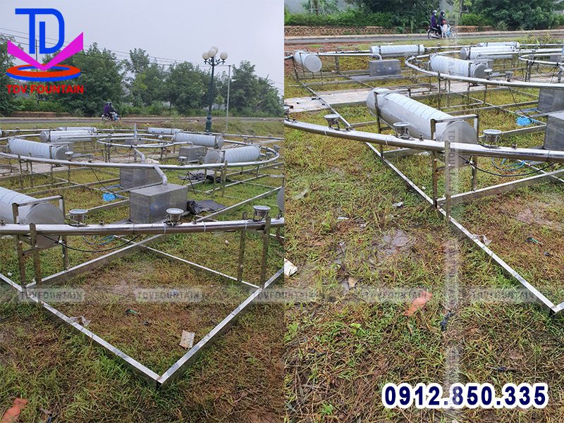 Lắp đặt đèn âm nước đài phun phao nổi