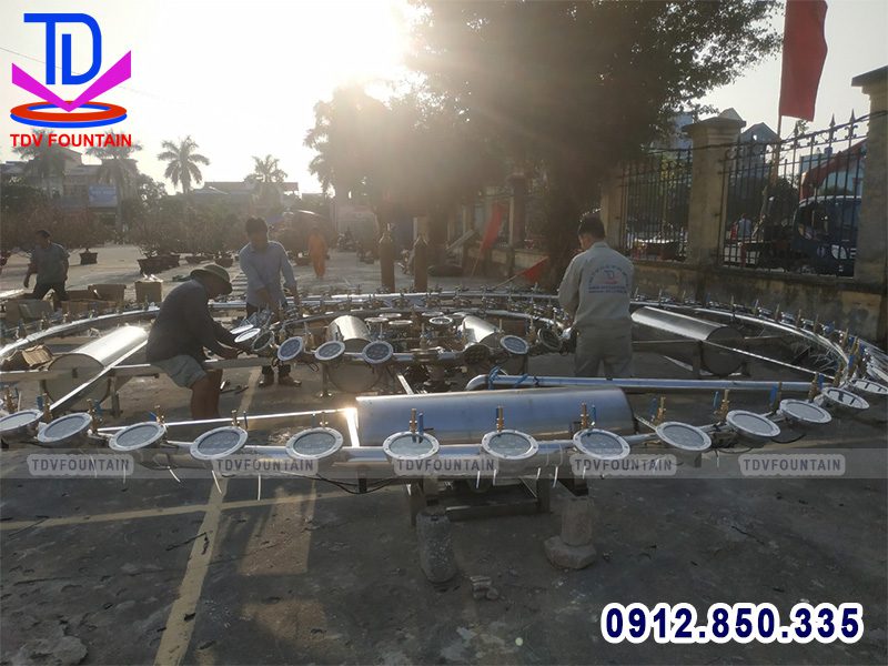 Lắp đặt thiết bị giàn phun nước phao nổi