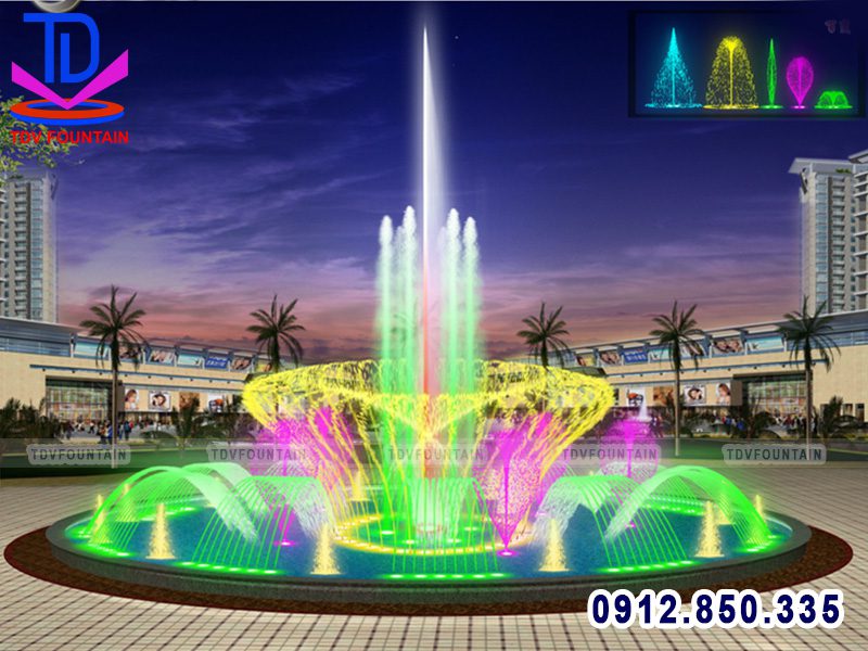Nhạc nước nghệ thuật bể tròn đường kính 15m