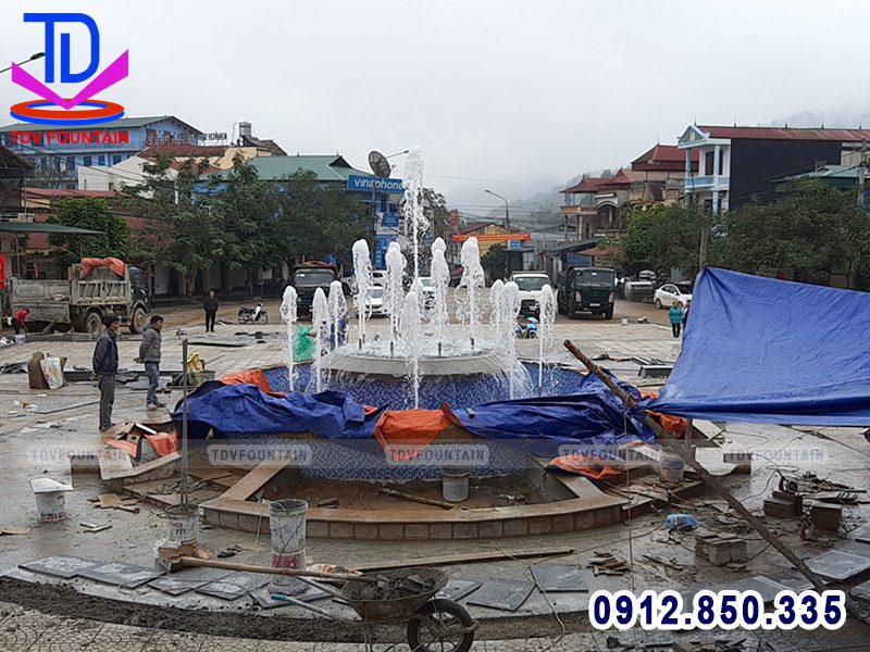 Test thử hoạt động đài phun nước Nguyên Bình