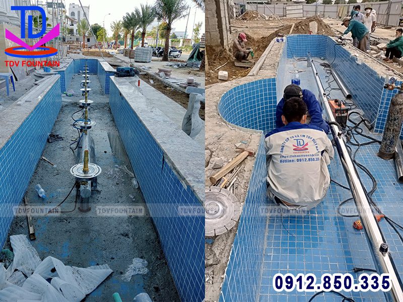 Thi công đài phun nước mini khuôn viên trung tâm tổ chức sự kiện