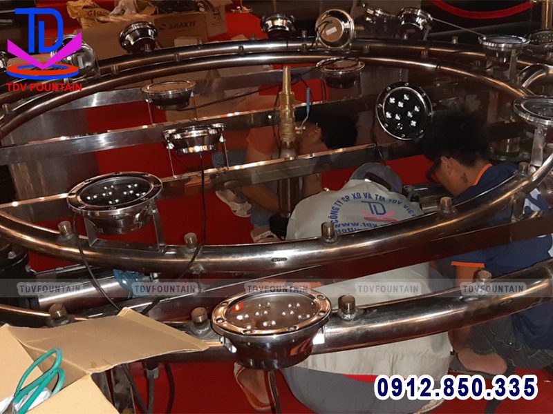 Thi công đài phun nước sân vườn biệt thự Ý Yên