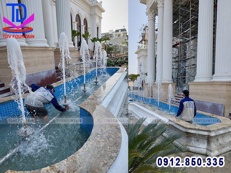 Thi công đài phun nước trung tâm tiệc cưới White Palace Thanh Hóa