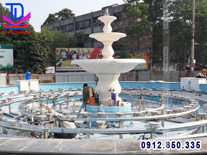 Thi công lắp đặt thiết bị đài phun nước tháp tràn