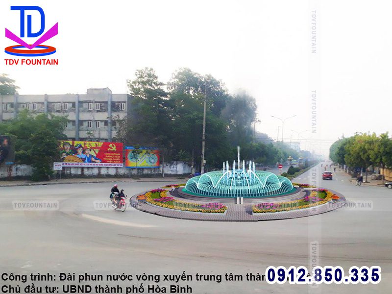 Thiết kế đài phun nước nút giao TP Hòa Bình