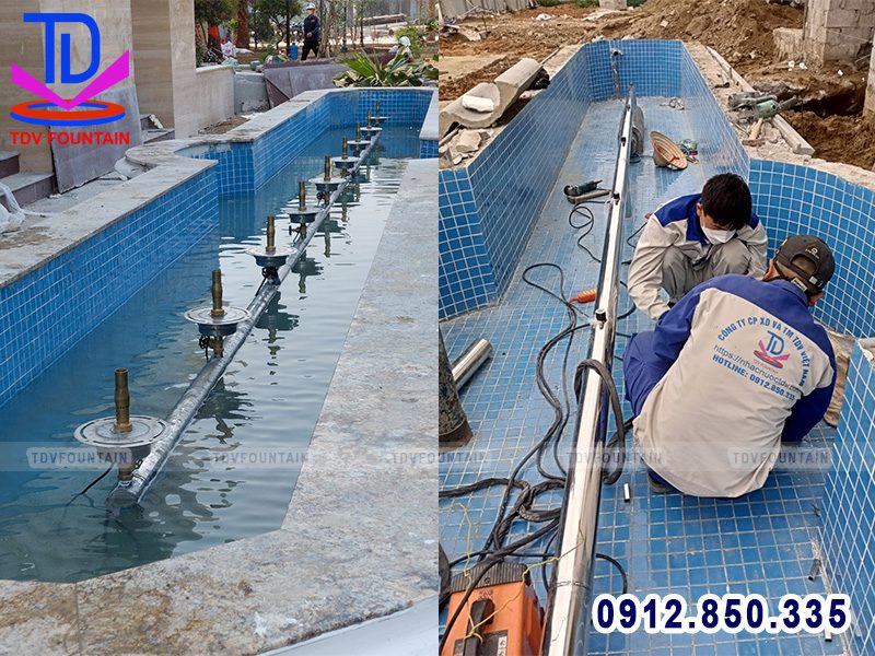 Đài phun nước bể dài trung tâm tổ chức sự kiện White Palace Thanh hóa