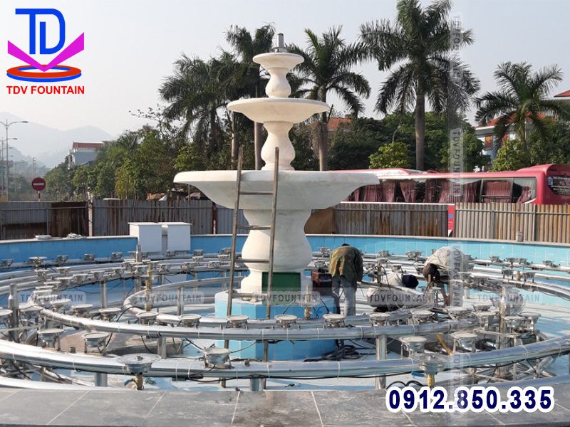 Lắp đặt giàn phun nước vòng xuyến TP Hòa Bình