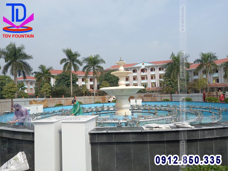 Thi công đài phun nước bùng binh TP Hòa Bình