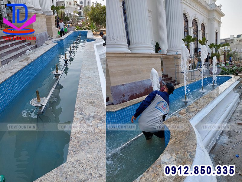Thi công đài phun nước trung tâm tổ chức sự kiện White Palace Thanh hóa