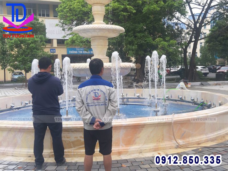 Chạy thử đài phun nước và căn chỉnh