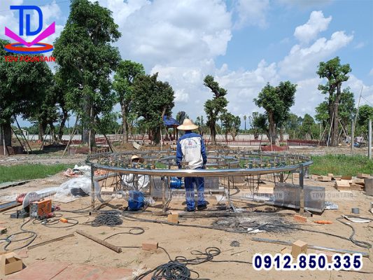 Lắp đặt đài phun nước mini cho biệt thự Củ Chi