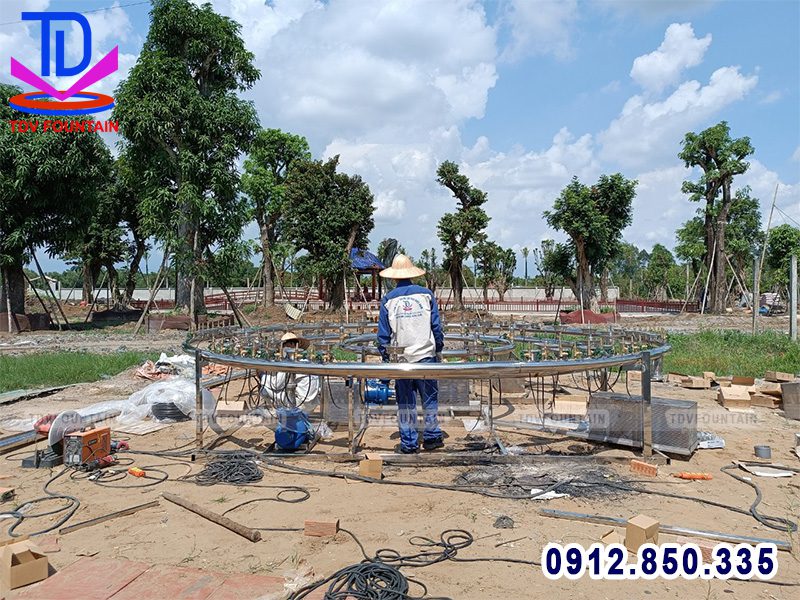 Lắp đặt đài phun nước mini cho biệt thự Củ Chi