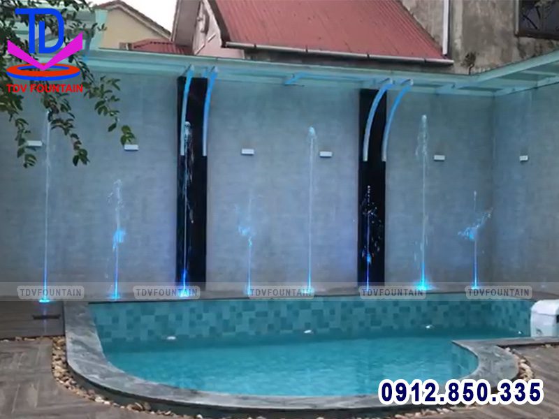 Lắp đặt đài phun nước mini cho hồ bơi