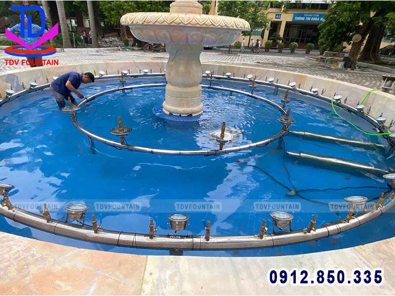 Lắp đặt đài phun nước tại Học viện Báo chí