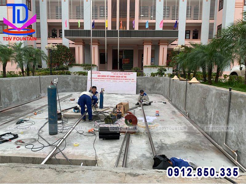 Lắp đặt đài phun nước tại phường Bần