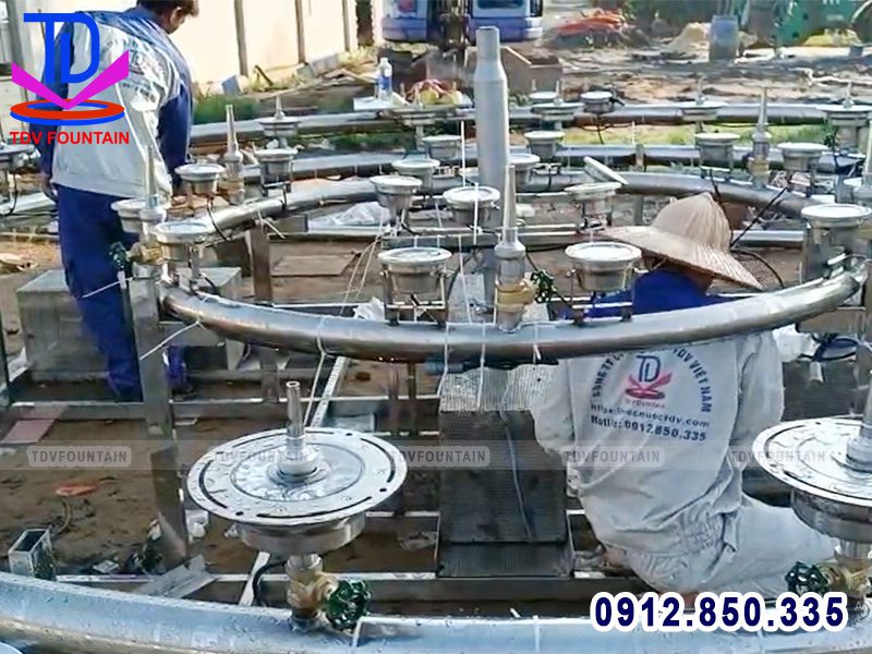 Lắp đặt thiết bị đài phun nước sân vườn biệt thự Củ Chi