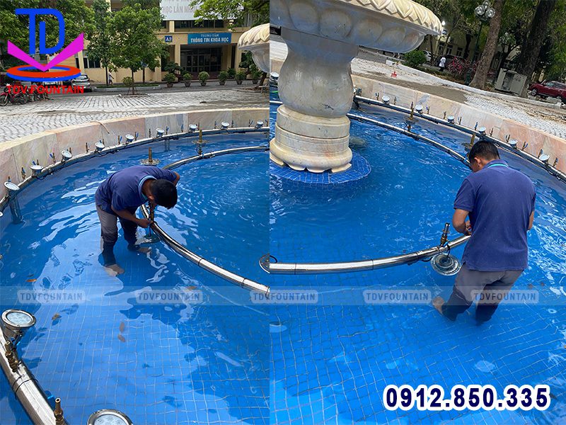 Lắp đặt và căn chỉnh thiết bị đài phun nước