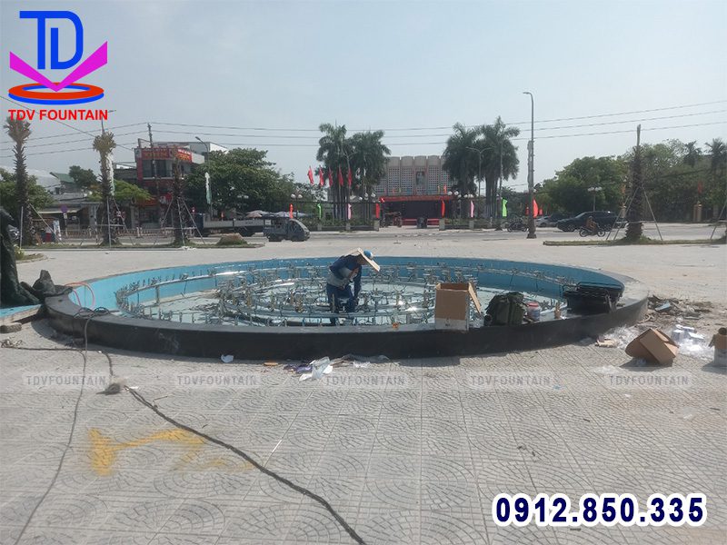 Thi công đài phun nước cho nhà văn hóa Phú Bài
