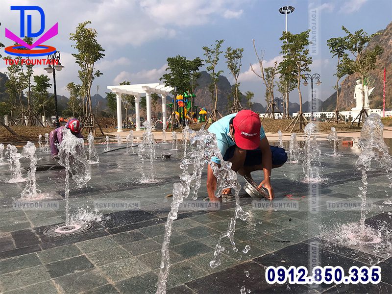 Căn chỉnh thiết bị đài phun nước âm sàn