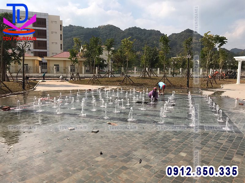 Chạy thử sân phun nước công viên